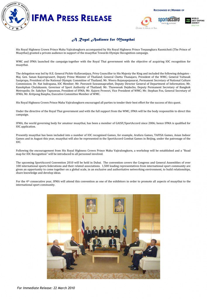 IFMA Press Release 2010